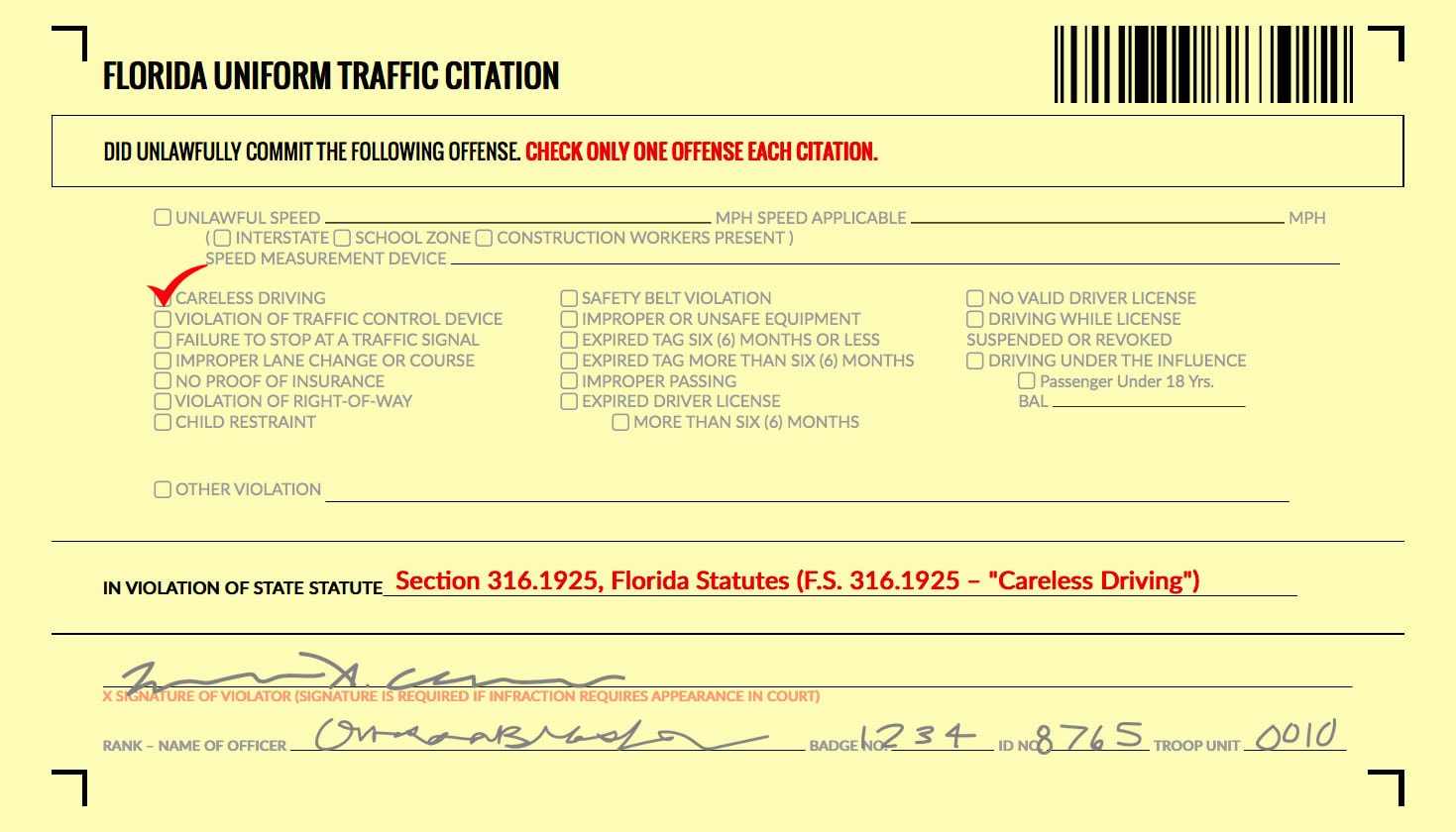 Careless Driving In Florida Florida Ticket Firm